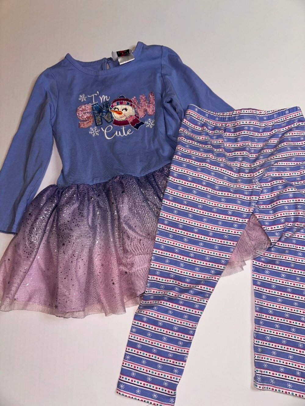 Counting Daisies Toddler Girls 'I'm Snow Cute' Tutu Outfit Set - Size 4T 687